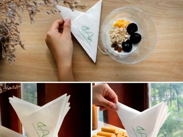 Khăn giấy in logo thương hiệu cho quán cafe, nhà hàng